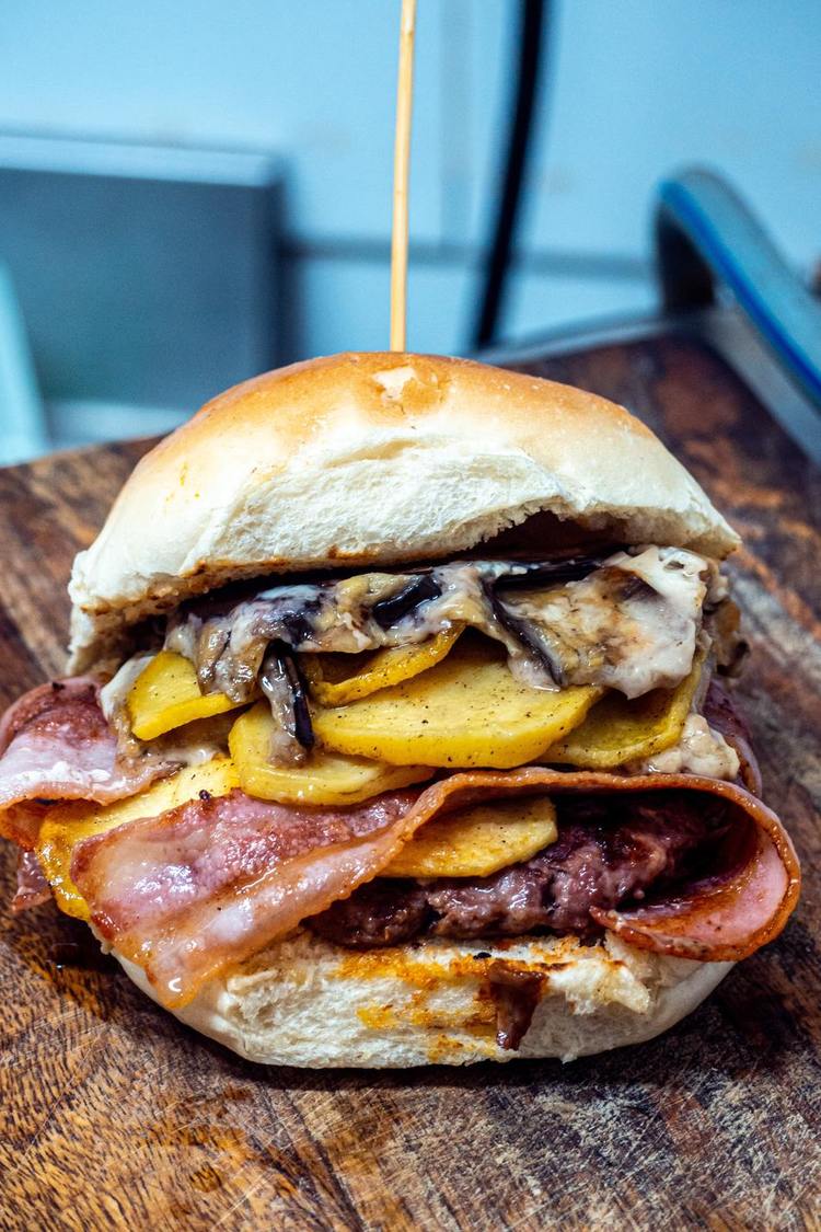 Mushroom and Parmesan Cheeseburger with Bacon - Burgers Recipe