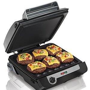Hamilton Beach 4-In-1 Indoor Grill and Electric Griddle Combo With Bacon Cooker
